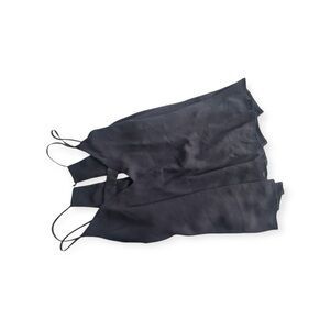 Black Double-Strap Halter Cami – Size M/L– Flowy Chiffon Layered Top